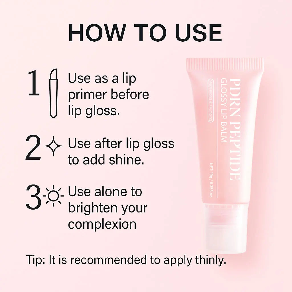 PDRN Peptide Jelly Gloss Balm,Moisturizing Lip Gloss with Pink Peptide, Hyaluronic Acid, Ceramide for a Plump, Glossy Lips 10g