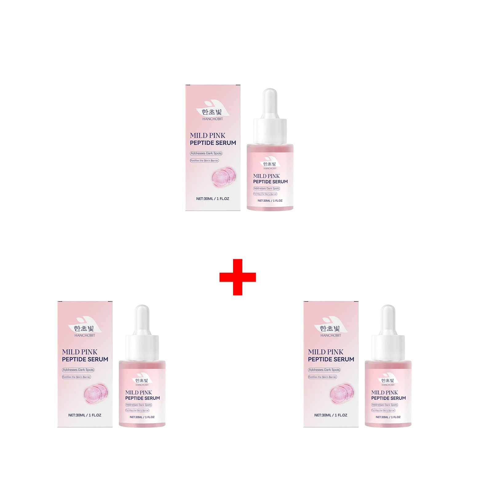 Pink Peptide Serum for Dull Skin Brightening Skin Dark Spots Improvent Even Skin Tone Enhance Elasticity Smoothing Face Essence
