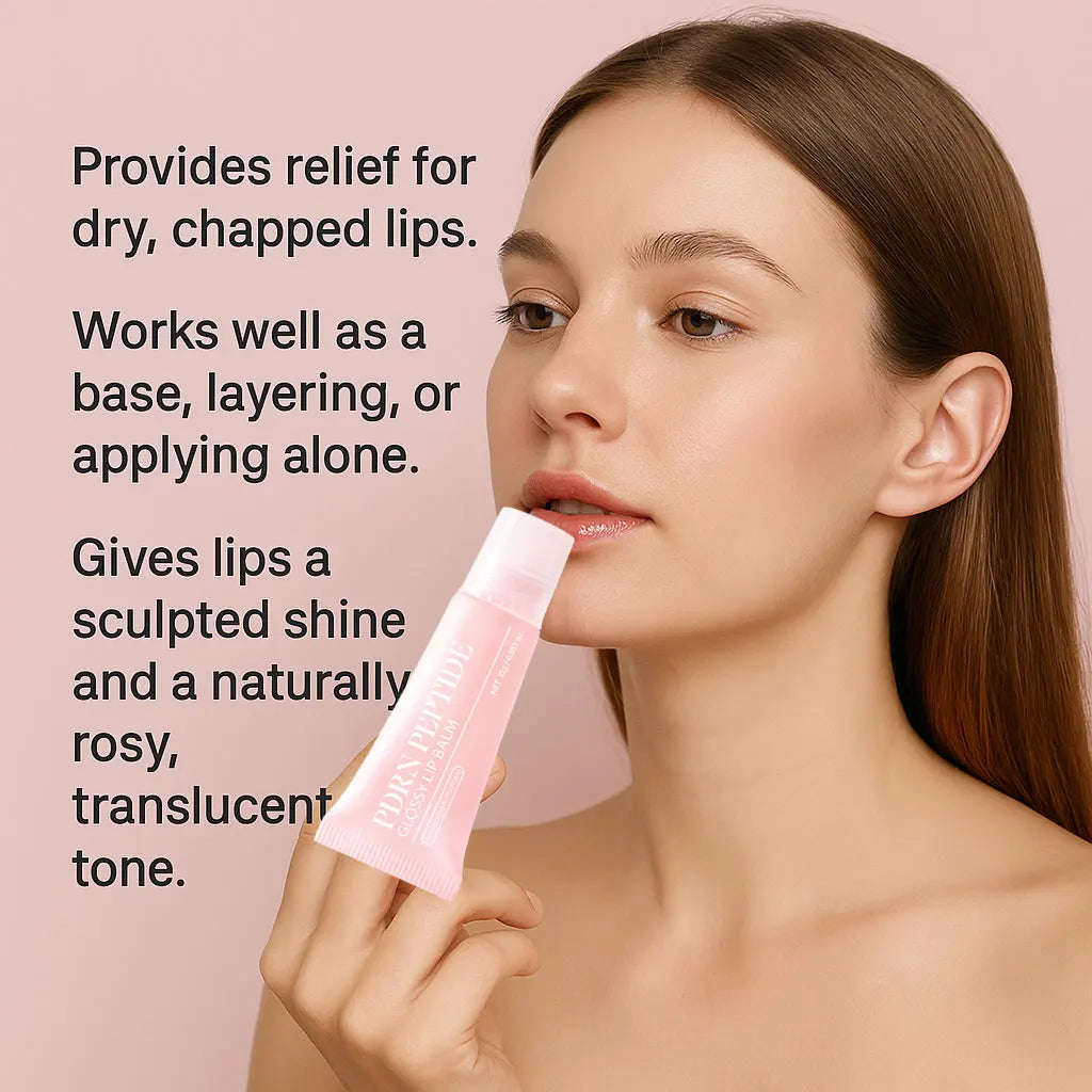 PDRN Peptide Jelly Gloss Balm,Moisturizing Lip Gloss with Pink Peptide, Hyaluronic Acid, Ceramide for a Plump, Glossy Lips 10g