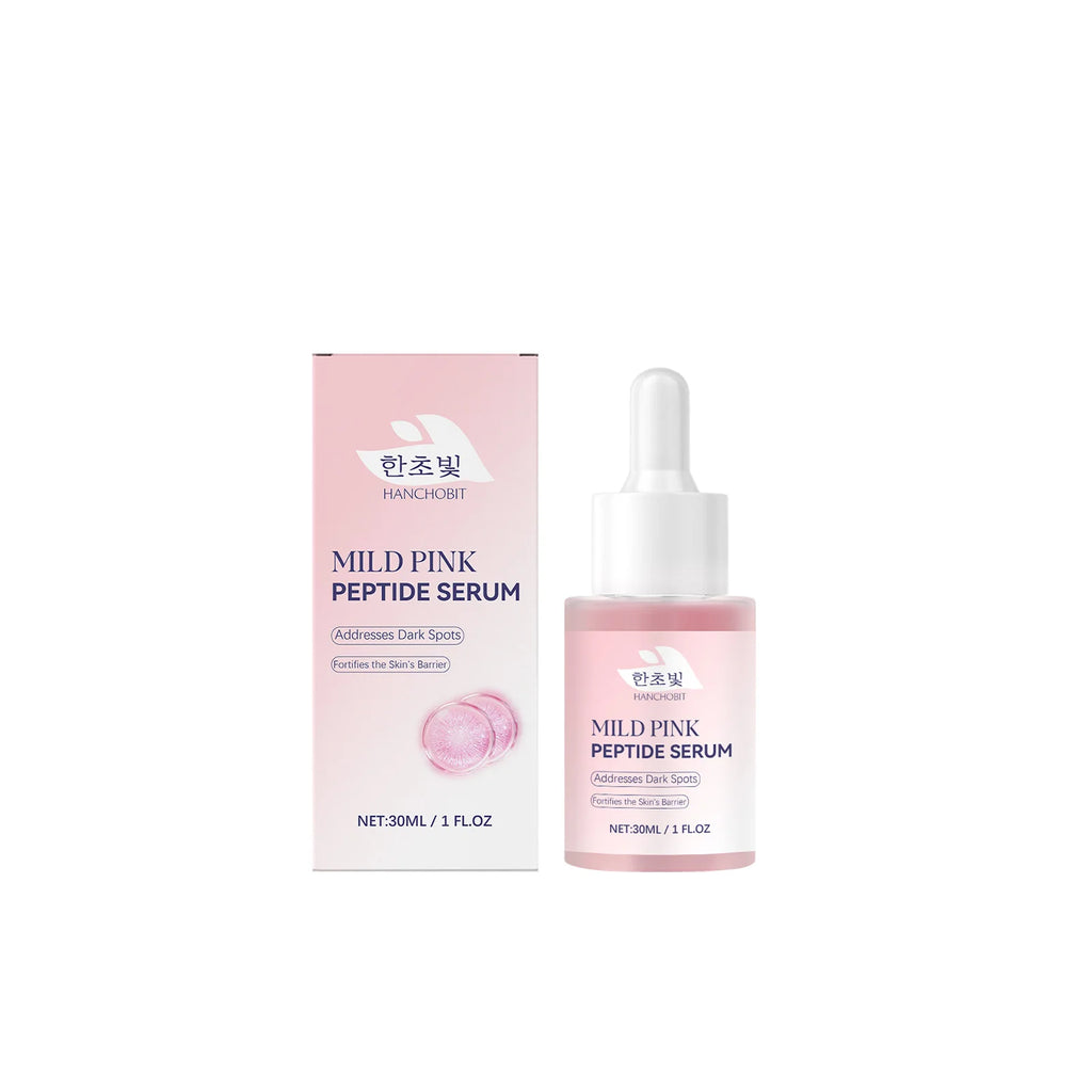 Pink Peptide Serum for Dull Skin Brightening Skin Dark Spots Improvent Even Skin Tone Enhance Elasticity Smoothing Face Essence