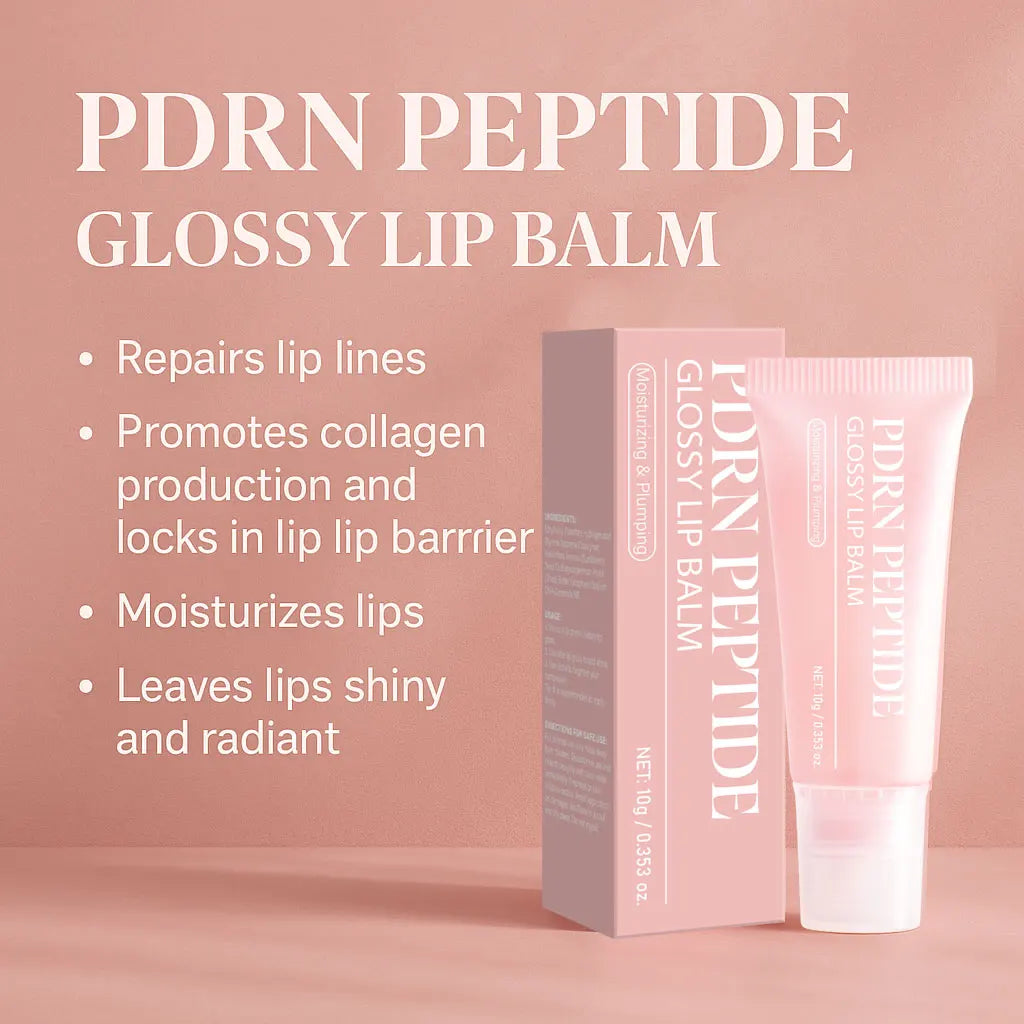 PDRN Peptide Jelly Gloss Balm,Moisturizing Lip Gloss with Pink Peptide, Hyaluronic Acid, Ceramide for a Plump, Glossy Lips 10g