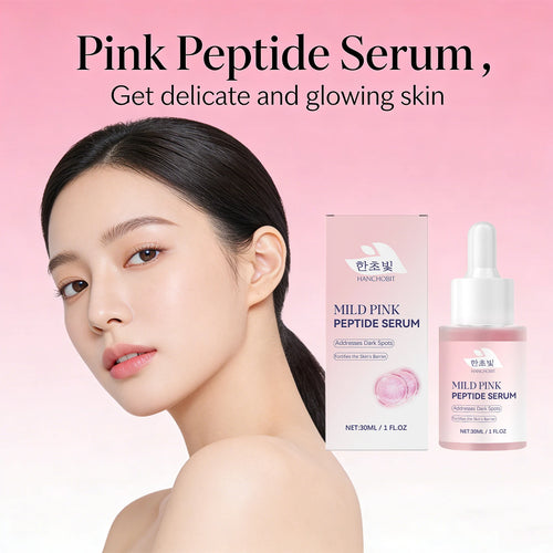 Pink Peptide Serum for Dull Skin Brightening Skin Dark Spots Improvent Even Skin Tone Enhance Elasticity Smoothing Face Essence