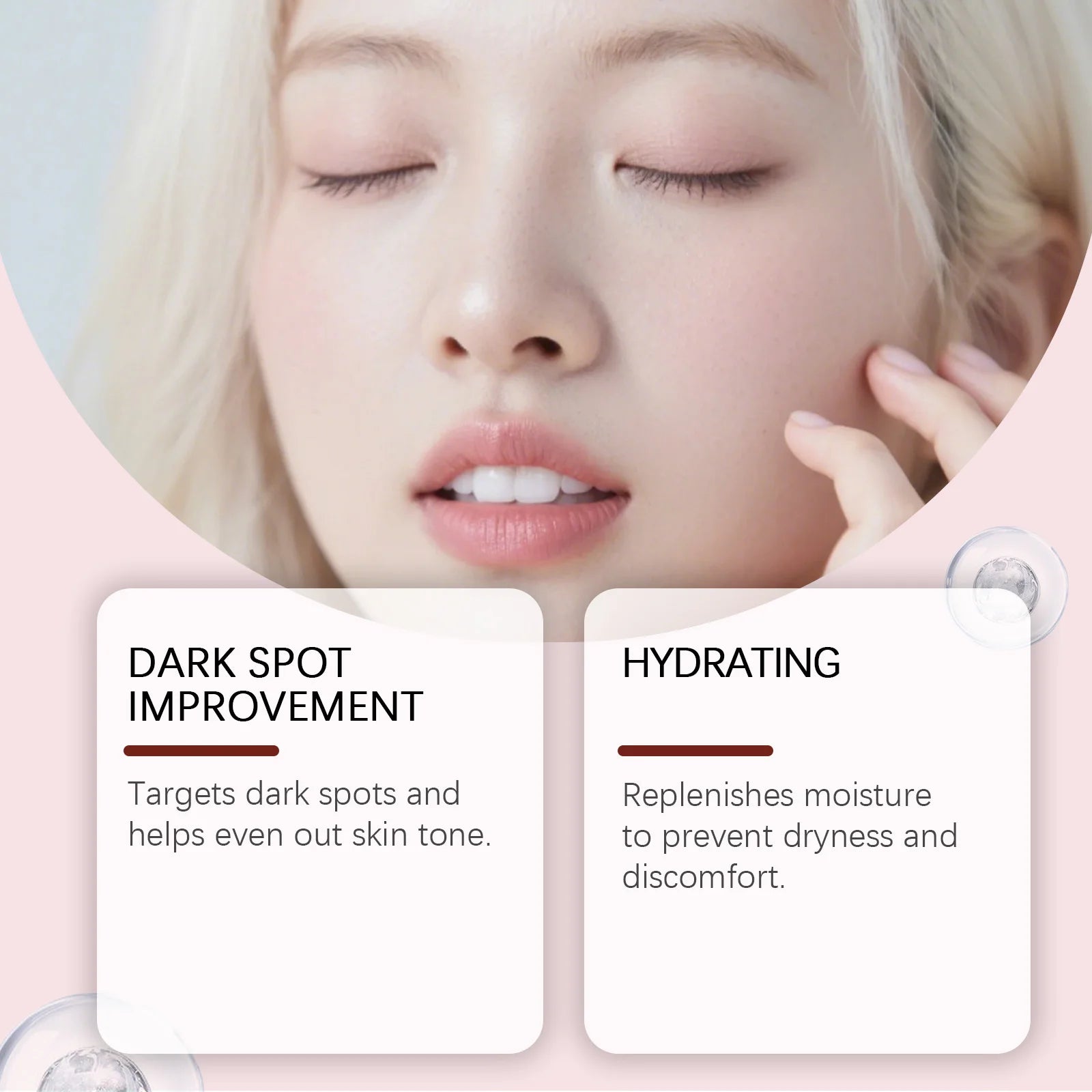 Pink Peptide Serum for Dull Skin Brightening Skin Dark Spots Improvent Even Skin Tone Enhance Elasticity Smoothing Face Essence